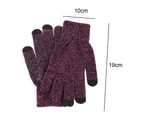 Knit thermal gloves, wool non-slip touch screen gloves Black and red