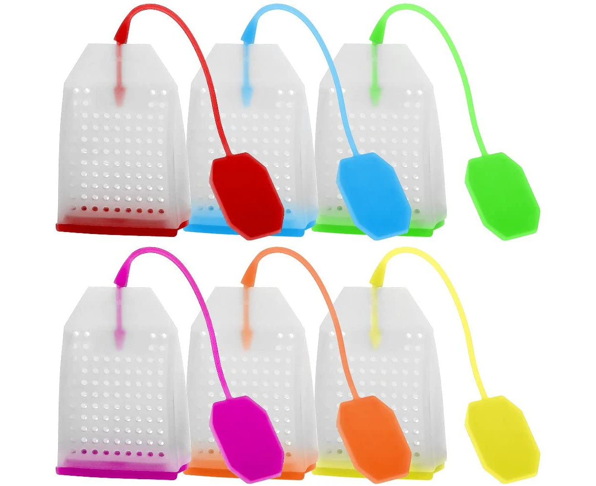 Tea Bag Strainer - 6pcs, one for each of 6 colors