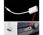 Bluebird 3.5mm Male AUX Audio Plug Jack To USB 2.0 Female Converter Cable Cord Car MP3 - White