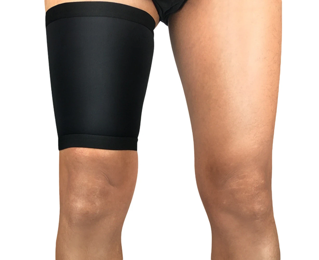 Minbaeg Sport Leg Thigh Brace Support Stretch Sleeve Unisex Compression Leg Protector Black