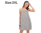 1Pcs Women's Bath/Shower Wrap Towel Dress with Straps Closure Lightweight Knee Length Body Wraps (XXL)