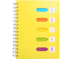 5 Subject Notebook, A5 Notebooks and Journals Spiral Bund, Wide Ruled, Lab Professional Notepad, Colored Dividers with Tabs, 5.7”×8.27”