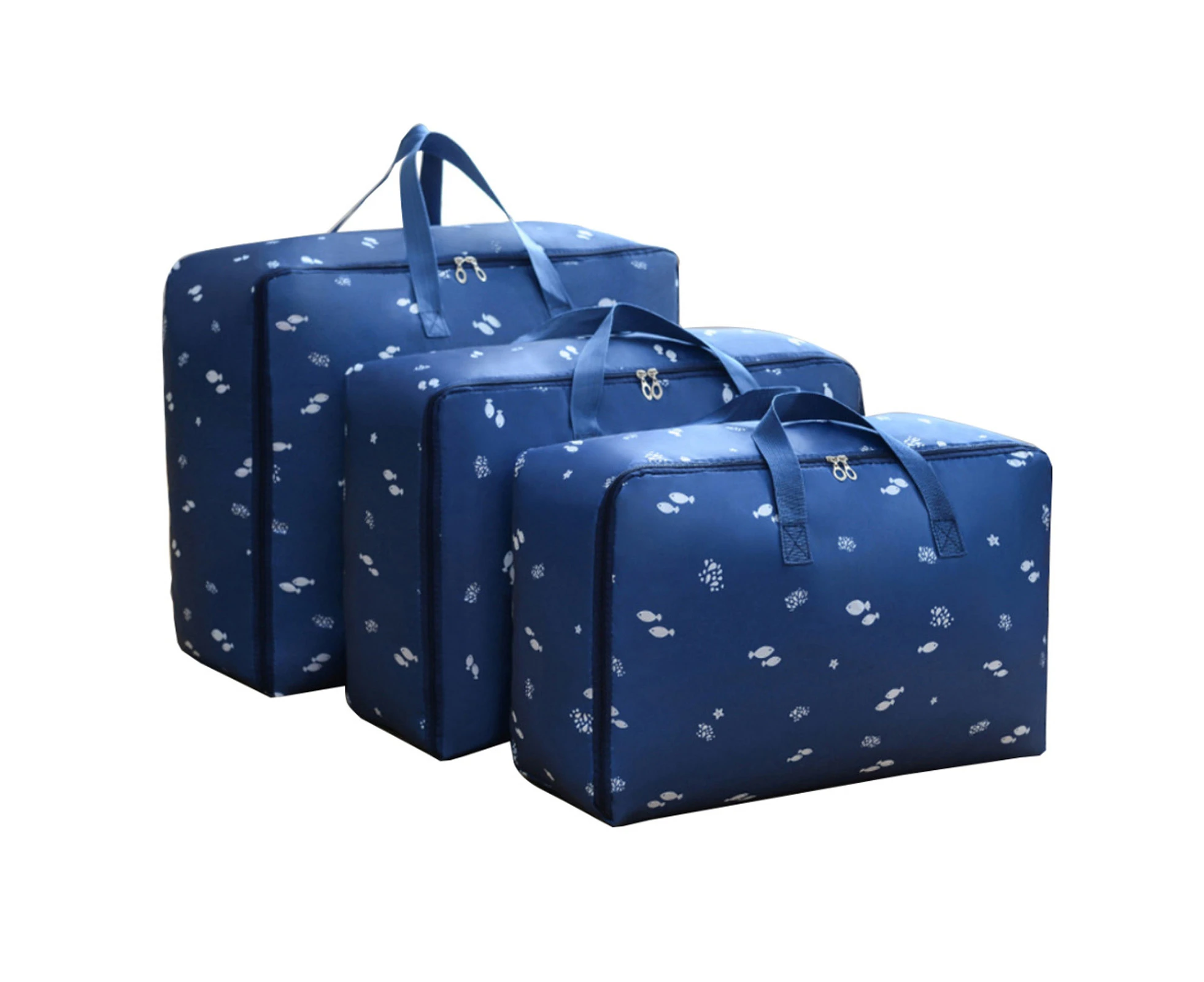 3Pcs Storage Bag Portable Dustproof Oxford Cloth Strong Load-bearing Clothing Storage Case Household Supplies K