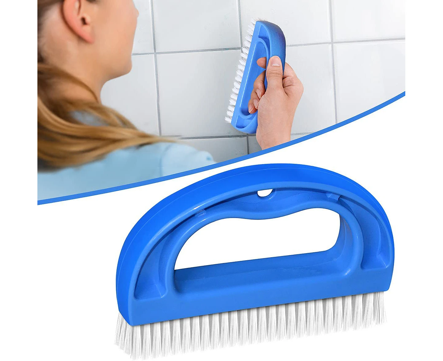 Stiff Bristle Bathroom Grout Brush Tile Grout Cleaning Brush Blue