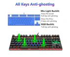 Bluebird ZUOYA X51 Mechanical Keyboard 87 Keys Mix Backlight English Anti-ghosting Wired Gaming Keyboard for Computer - Blue Axle