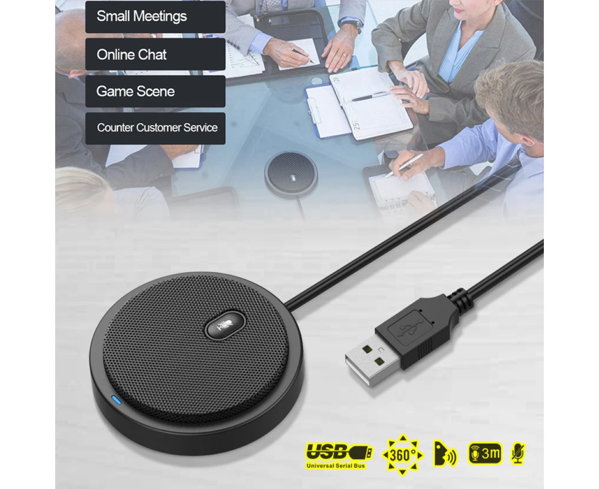 USB Condenser Microphone Mic for Meeting Business Conference Computer Gaming