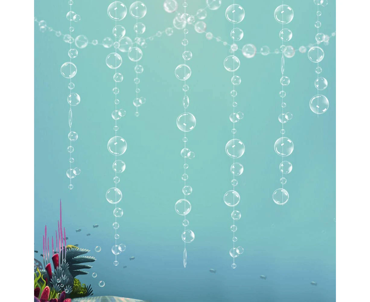 Flat Seabed White Bubble Garland Is Suitable for Little Mermaid Party Decoration. Transparent Floating Hanging Bubbles