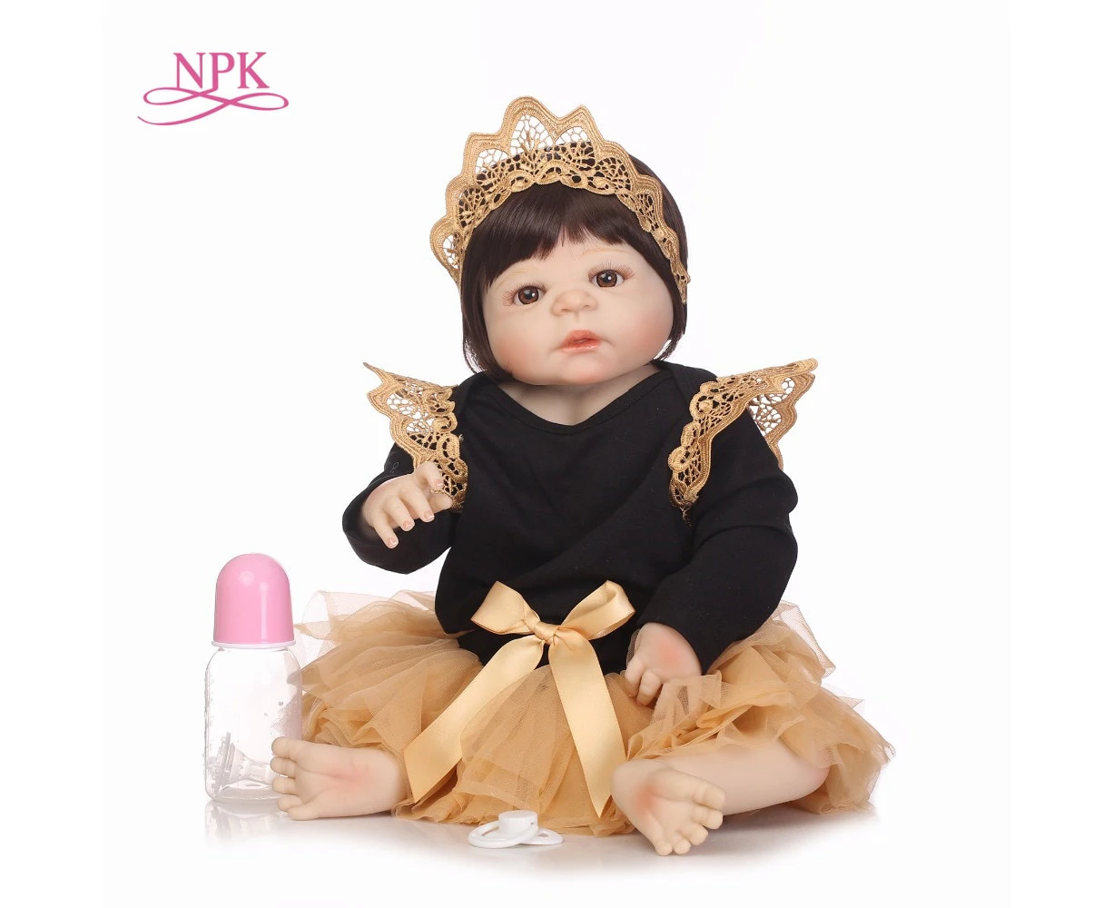 NPK 55CM Real Full Body Silicone Girl Reborn Baby Doll Toy Babies Princess Dolls Bebes Reborn Bonecas Brinquedos