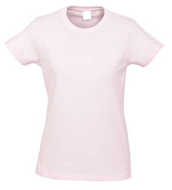 Women's PLAIN T-SHIRT 100% COTTON Tee Short Sleeve Basic Ladies Top Blank - Light Camel