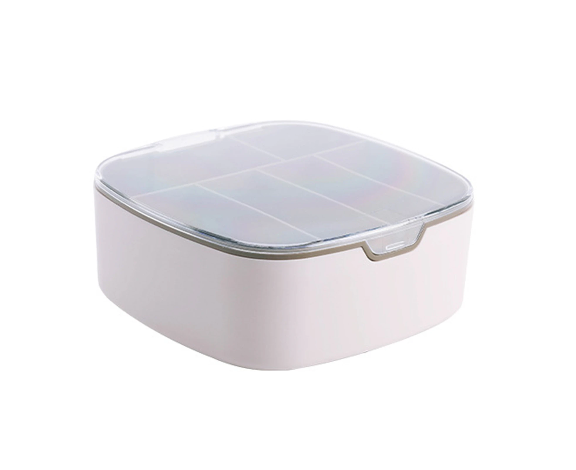 Cable Box Space-saving Classification with Lid See-Through Data Cable Storage  Holder for Drawers-Coffee