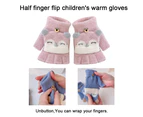 Cartoon Convertible Flip Top Gloves， Toddler Kids Winter Gloves for Girls Boys 3-8 Yrs,style 1