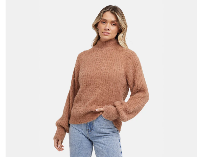 All About Eve Women's Missy Oversized Knit Top - Tan