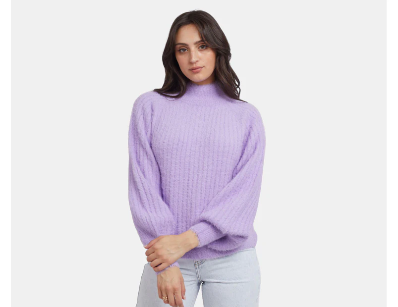 All About Eve Women's Missy Oversized Knit Top - Lilac