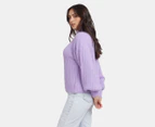 All About Eve Women's Missy Oversized Knit Top - Lilac