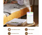 Mini Humidifier, Small Humidifier, Colorful Ambient Light, 2 Spray Modes Portable Humidifiers - White