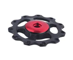 MTB Bicycle Bike Rear Derailleur 11T Guide Wheel Idler Pulley Riding Accessories-Black+Red Style 2