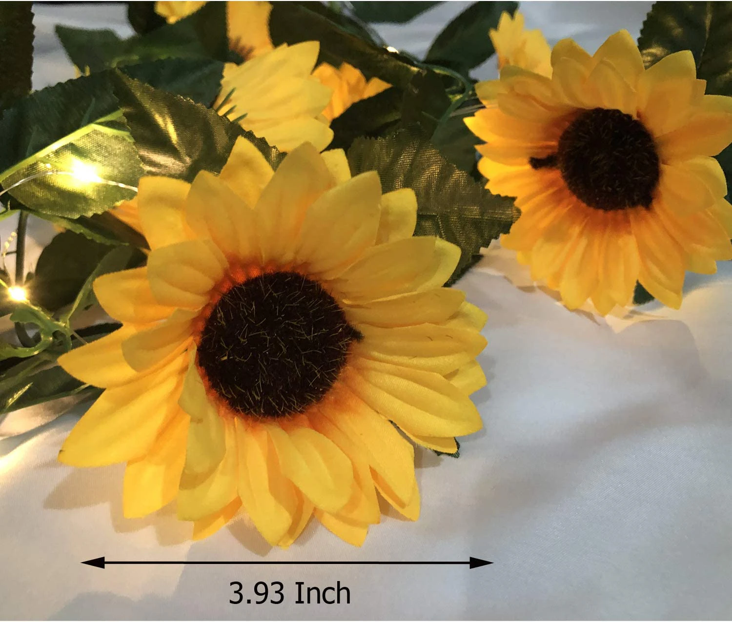 Sunflower String Lights * Large Sunflower + 3 Meters 30 Lights30 Led 10Ft Artificial Sunflower Wreath String Lights Sunflower