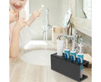 Mbg Wall Mounted Acrylic Electric Toothbrush Holder Toothpaste Bathroom Organiser-Black 4 - Black