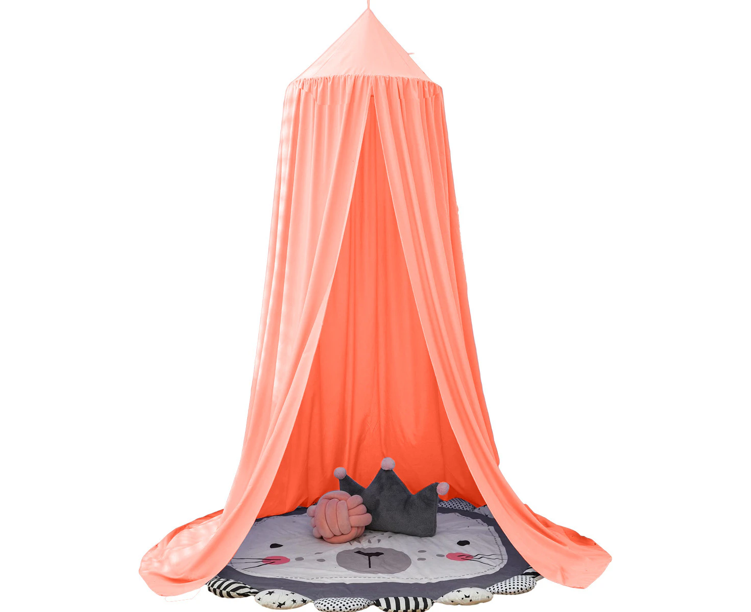 Bed Canopy for Girls, Soft Pink Princess Canopy for Girls Bed, Dreamy Decor Frills Bed Canopies for Kids Room, Hanging Canopy Bedding Drapes Toddler Readin