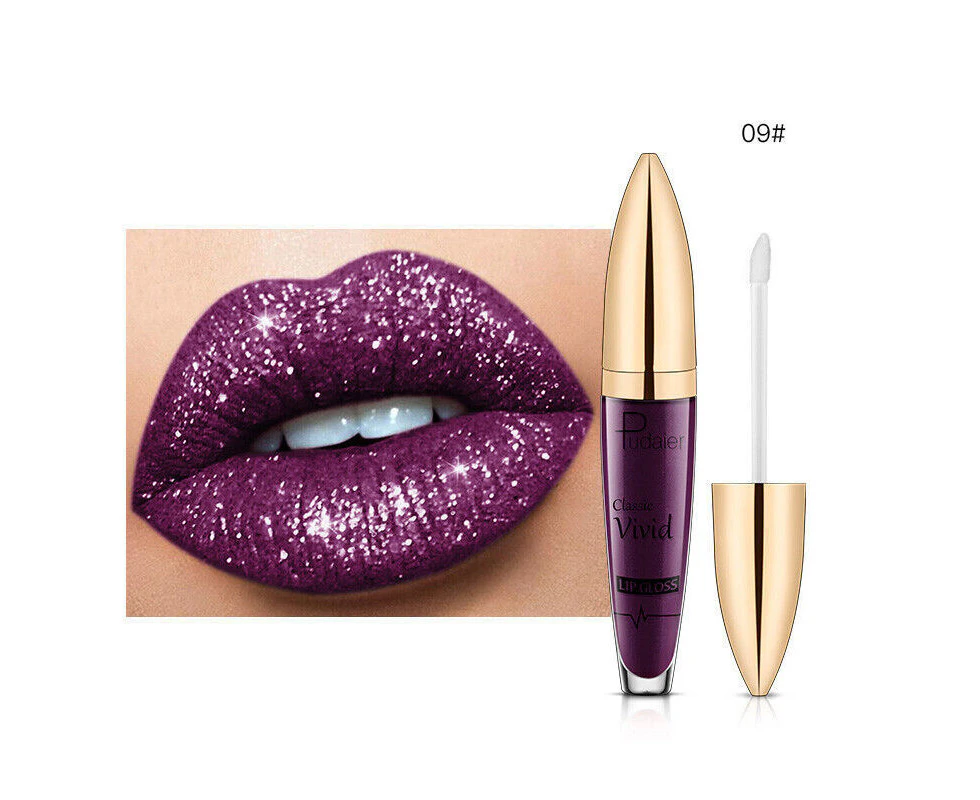 Pudaier Diamond Glitter Liquid Lipstick Long Lasting Matte Velvet Lip Gloss - I