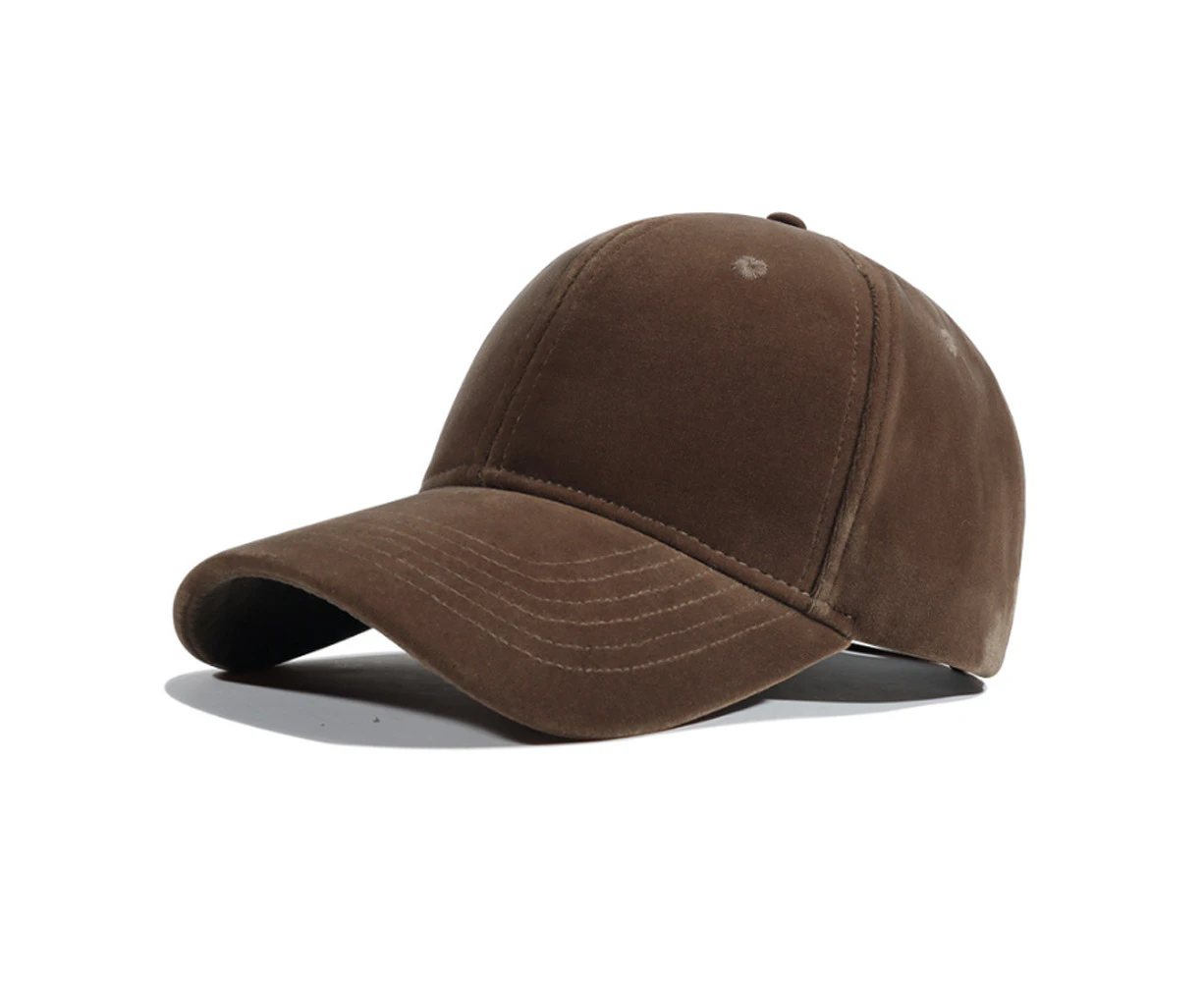 Kings Collection Brown Velvet Baseball Cap Winter Style