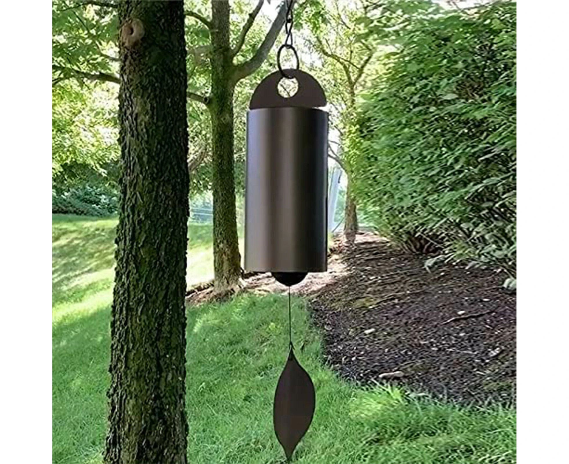 Oweite 60CM Large Deep Resonance Serenity Bell Windbell Outdoor Retro Bell Single Tube Metal Wind Chime for Outside Indoor Home Decoration