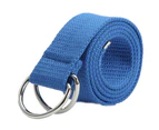 Fashion Casual Men Women Sport Canvas Belt Double Ring Buckle Waist Strap Black