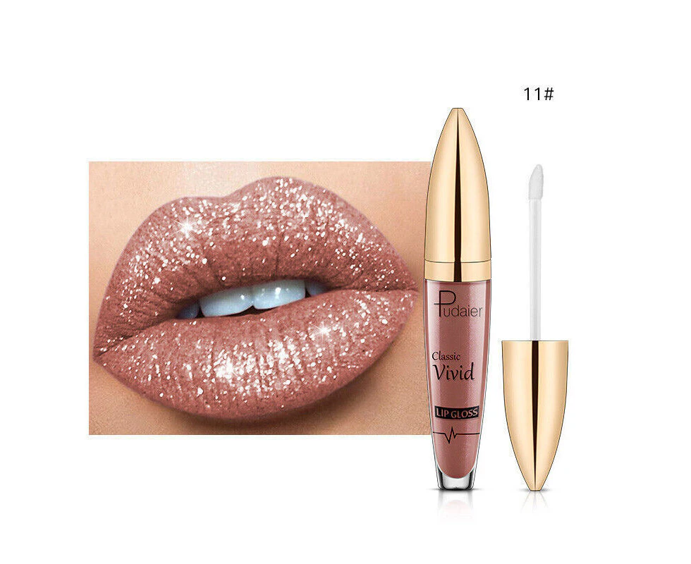 Pudaier Diamond Glitter Liquid Lipstick Long Lasting Matte Velvet Lip Gloss - K