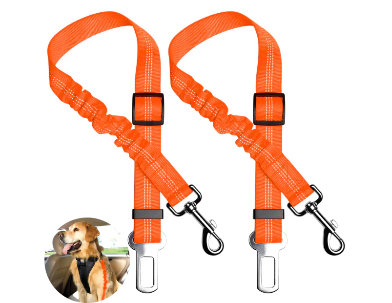 Dog Seat Belt, Pet Car Seat Belt Headrest Restraint Adjustable Puppy Seat Belt Reflective Elastic Bungee Connection Dog Harness