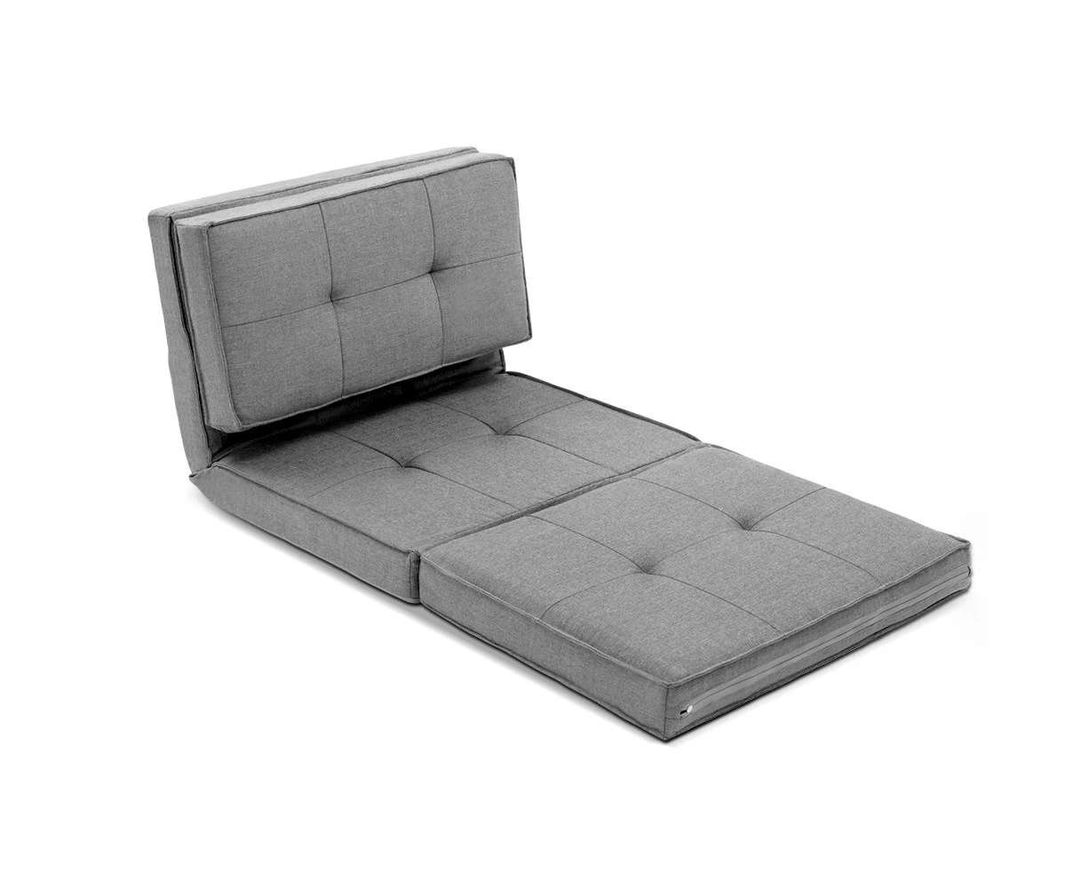 Lounge Sofa Bed Floor Couch Chaise Chair Recliner Futon Folding Grey