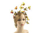 Hair Band Decorative Vivid Stereoscopic Adjustable Dress Up Bohemian Butterfly Headband Crown Halloween Costume Headpiece for Tea Party - Yellow