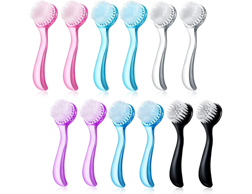 Face Scrubber,12 Cleansing Brushes12 Pieces Facial Cleansing Brush Soft Bristle Face Brush Scrub Exfoliating Facial Brushes