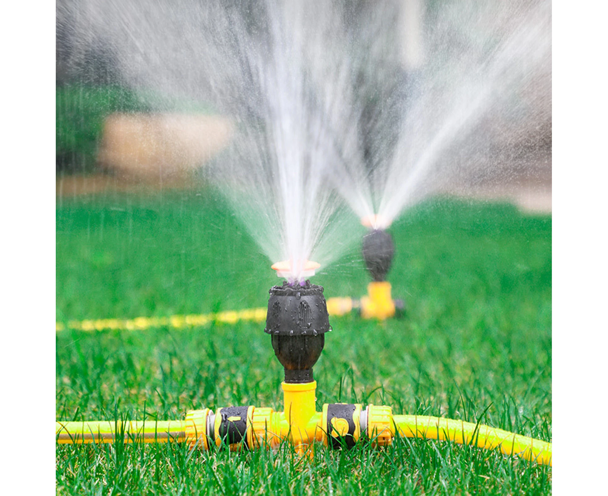 Lawn Sprinkler 360 Degree Rotation 3 Gears Adjustable Anti-leak Detachable Save Water Plastic Auto Irrigation System Micro Drip Head for Outdoor - Yellow