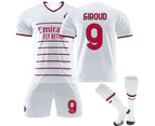 Olivier Giroud #9 Jersey A.c. Milan Serie A 202223 Men's Soccer T-shirts Jersey Set Kids Youths