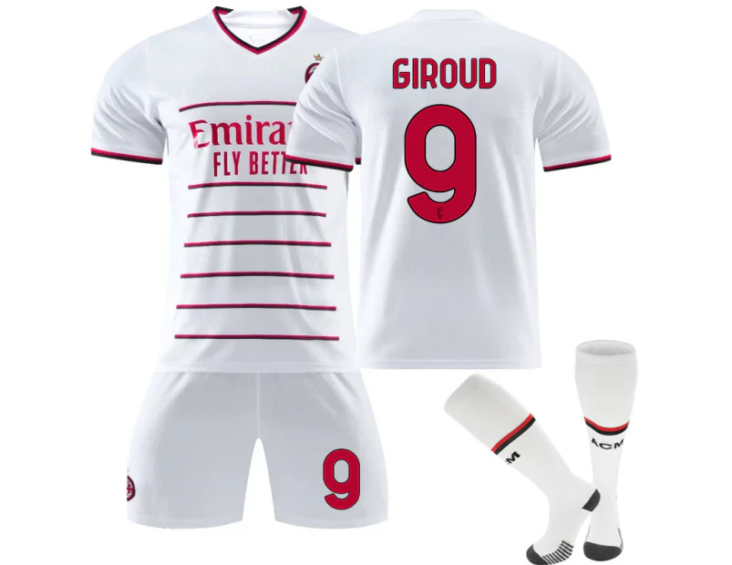 Olivier Giroud #9 Jersey A.c. Milan Serie A 202223 Men's Soccer T-shirts Jersey Set Kids Youths