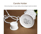 European Household Candlesticks Bird Cage Hollow Candle Holder Hanging Decoration,White
