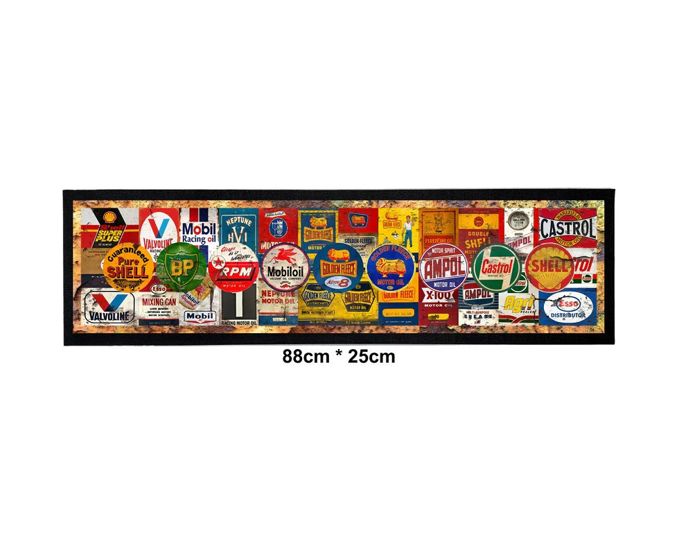 Oil Companies Bar Runner Mat 88x25cm