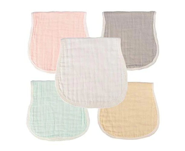 Baby Burp Cloth Sets for Unisex. Perfect for Newborn Baby Burping Cloths/Burp Bibs. (Multicolored,5 Pack)