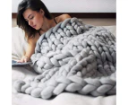 Thick Blankets, Wool, Handmade Pet Beds, Chairs, Sofas, Knitted Blankets - Gray