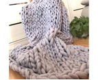 Thick Blankets, Wool, Handmade Pet Beds, Chairs, Sofas, Knitted Blankets - Gray