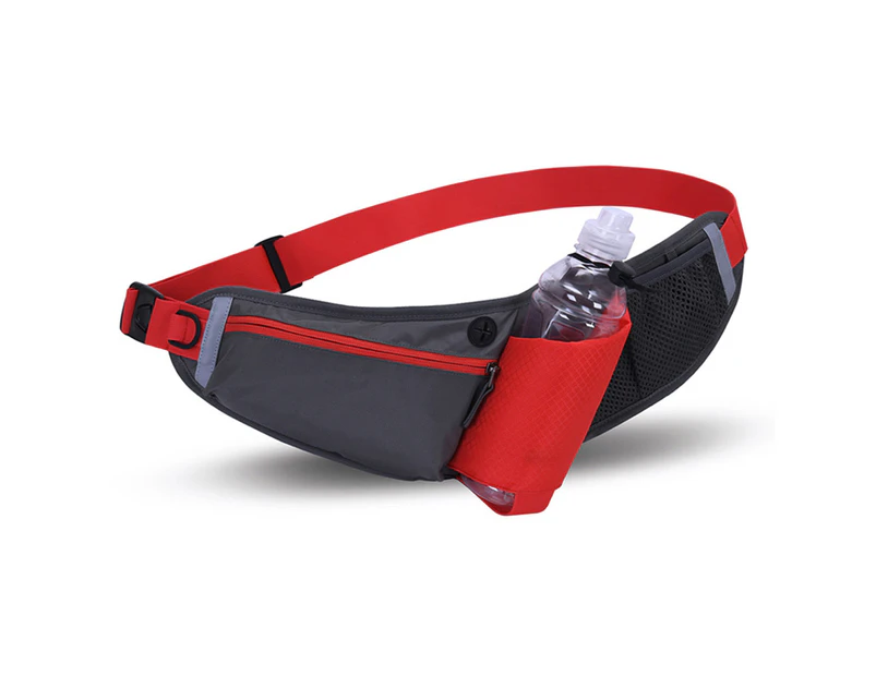 Outdoor sports waist bag multifunctional fitness water bottle waist bag waterproof shoulder bag -red