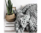 Thick Blankets, Wool, Handmade Pet Beds, Chairs, Sofas, Knitted Blankets - Gray