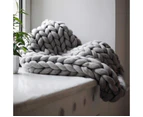 Thick Blankets, Wool, Handmade Pet Beds, Chairs, Sofas, Knitted Blankets - Gray