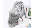 Thick Blankets, Wool, Handmade Pet Beds, Chairs, Sofas, Knitted Blankets - Gray