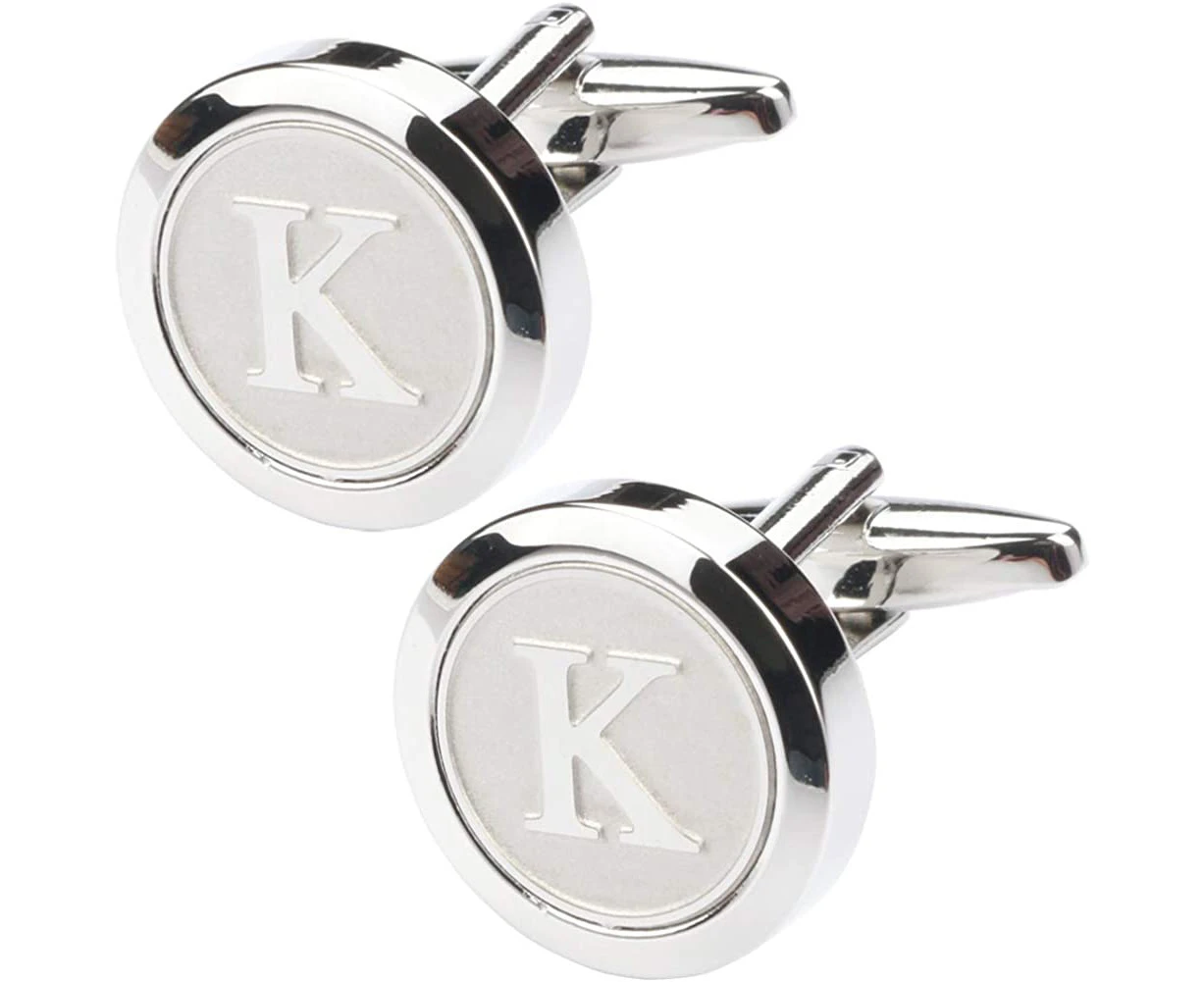 Men's Classic Stainless Steel Initials Cufflinks 26 Initials Cufflinks Business Wedding Shirts A-Z$ Men's Shirts Personalized Initials A-Z