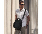 Business Men Multi Pocket Zipper Tote Briefcase Crossbody Shoulder Laptop Bag - Light Gray