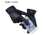 Full-Hand Touchscreen Leather Gloves For Mens - Warm Cold Weather Gloves For Texting And Driving