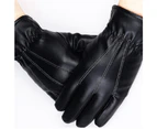 Full-Hand Touchscreen Leather Gloves For Mens - Warm Cold Weather Gloves For Texting And Driving