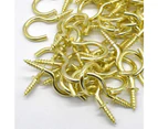 Brass Plated Ceiling Hooks 50PCS Cups Screw Hooks 7/8 Inches