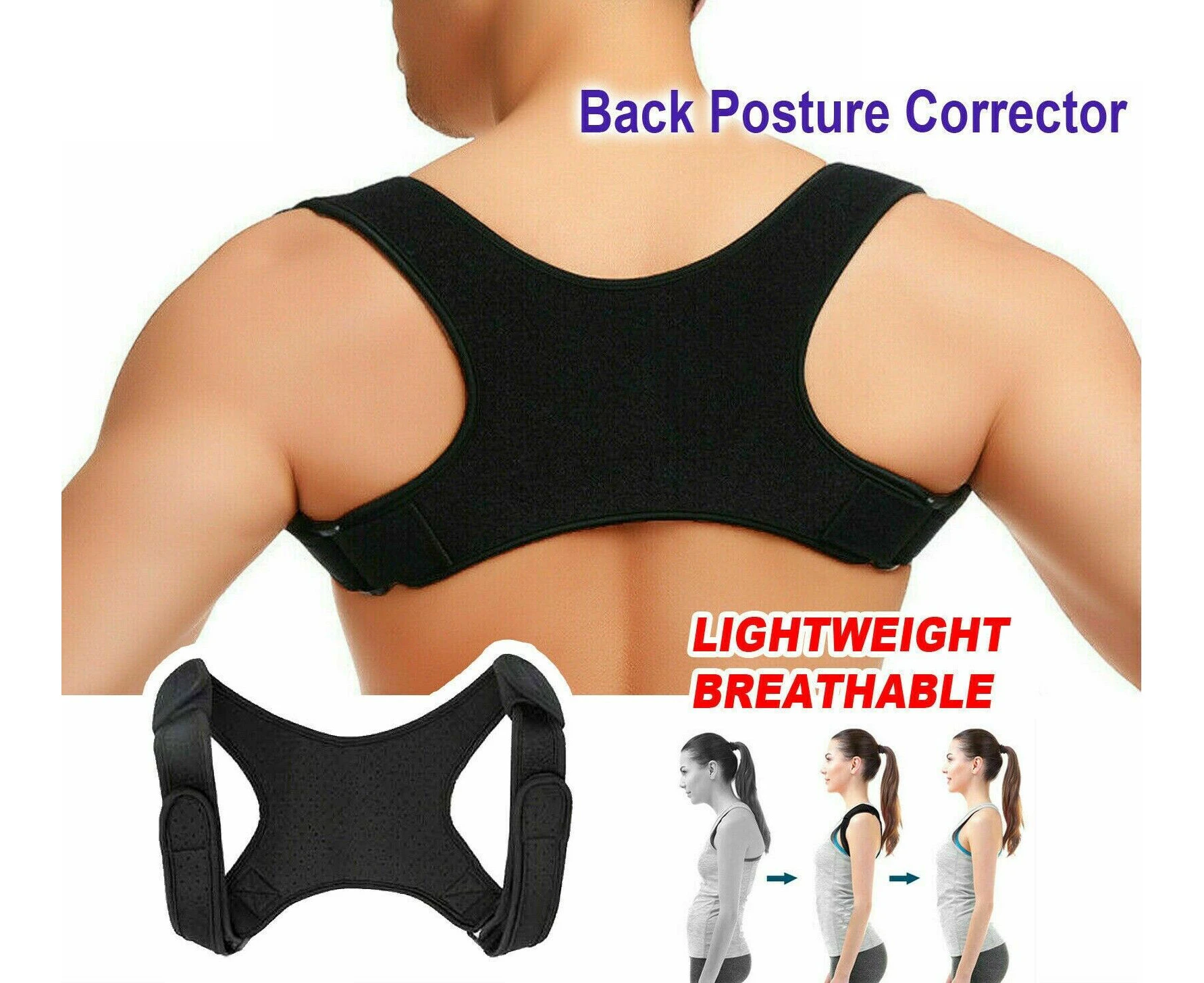 Posture Corrector Women Men Shoulder Brace Back Support Adjustable Strap Belt